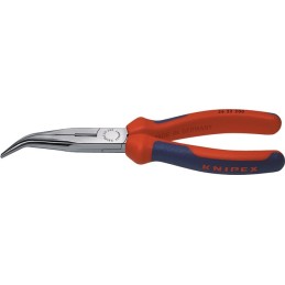 Pince à becs plats, ronds DIN ISO5745 L. 200 mm chromé 40degr. coudée gaines bicomposant  KNIPEX