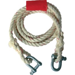 Corde de remorquage en sisal 2 500 kg Manille Sisal/manille longueur 400 cm D. 16 mm