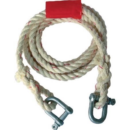 Corde de remorquage en sisal 2 500 kg Manille Sisal/manille longueur 400 cm D. 16 mm