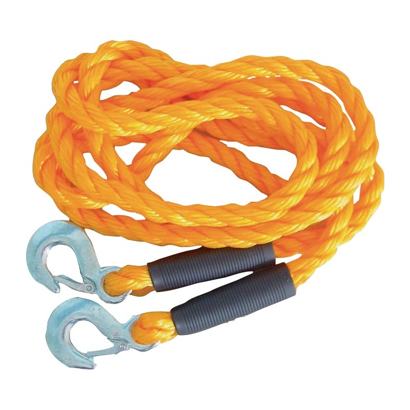 Corde de remorquage en monofilament 2 500 kg Monofilament crochet/crochet longueur 400 cm D. 18 mm Corde de remorquage en monofilament 2 500 kg Monofilament crochet/crochet longueur 400 cm D. 18 mm