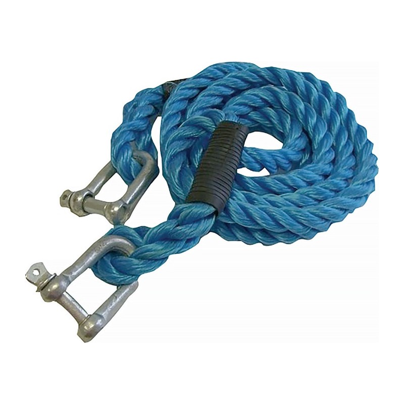 Corde de remorquage pour voitures 4 000 kg Manille polypropylène /manille longueur 400 cm D. 20 mm Corde de remorquage pour voitures 4 000 kg Manille polypropylène /manille longueur 400 cm D. 20 mm