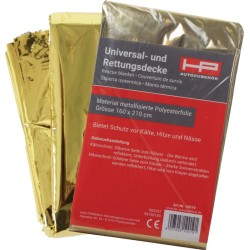 Couverture de sauvetage DIN 13164 L2100xB1600xH0,2env.mm dimensions pliage env. 144 x 80 x 20 mm