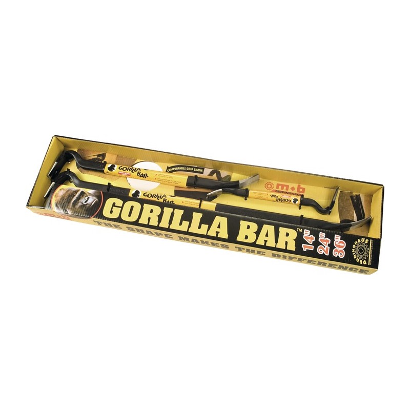 Set de 3 pieds de biche Gorilla Bar longueur totale 350 / 600 / 900 mm contenu 3 pièces Set de 3 pieds de biche Gorilla Bar longueur totale 350 / 600 / 900 mm contenu 3 pièces