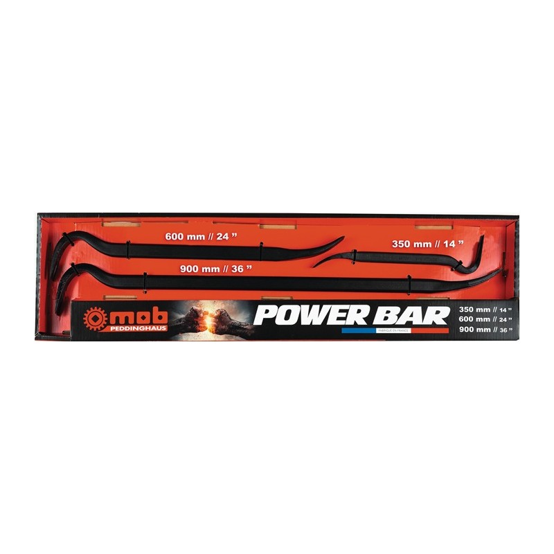 3 pieds de biche MOB Power Bar longueur totale 350/600/900 mm contenu 3 pièces PEDDINGHAUS 3 pieds de biche MOB Power Bar longueur totale 350/600/900 mm contenu 3 pièces PEDDINGHAUS