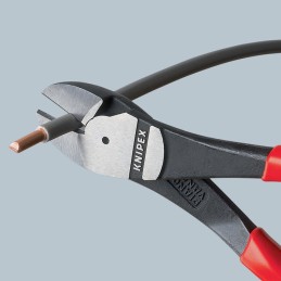 Coupeuse KNIPEX latér. diag. à forte démultipl. longueur 200 mm poli forme 0 gaines multicomposant KNIPEX