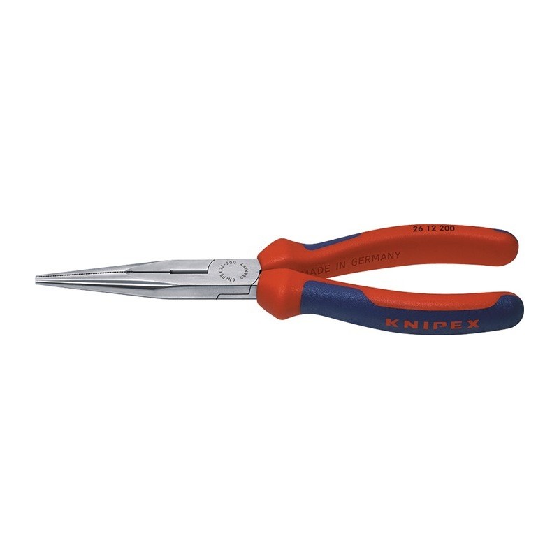Pince KNIPEX à becs plats, ronds longueur 200 mm poli droit gaines multicomposant KNIPEX