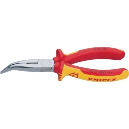 Pince à becs plats, ronds longueur 200 mm forme 2 coudé à 40 degr. VDE gaines multicomposant KNIPEX