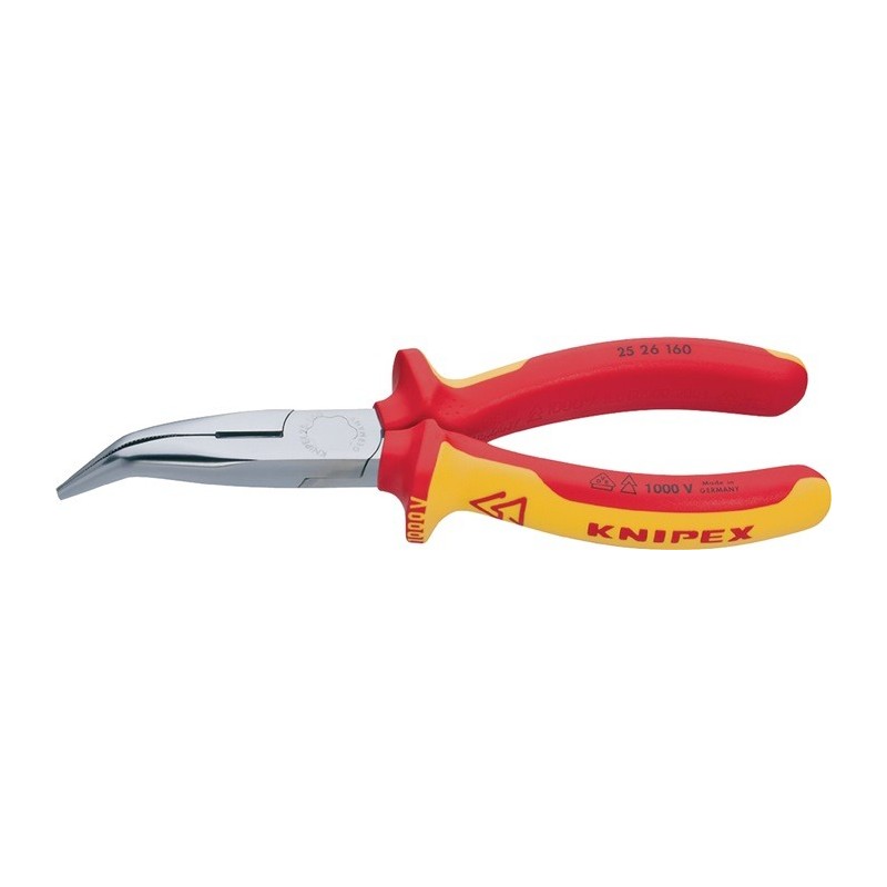 Pince à becs plats, ronds longueur 200 mm forme 2 coudé à 40 degr. VDE gaines multicomposant KNIPEX Pince à becs plats, ronds longueur 200 mm forme 2 coudé à 40 degr. VDE gaines multicomposant KNIPEX