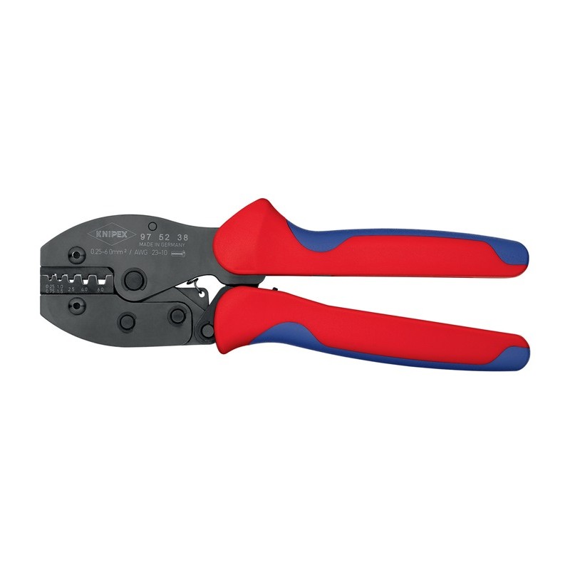 Pince KNIPEX à sertir pour embouts de câble PreciForce® longueur totale 220 mm 0,25-6 (AWG 23-10) mm² bruni gaines multicomposan Pince KNIPEX à sertir pour embouts de câble PreciForce® longueur totale 220 mm 0,25-6 (AWG 23-10) mm² bruni gaines multicomposan