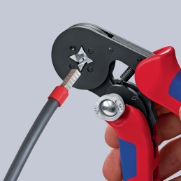 Pince KNIPEX pour embouts de câble longueur totale 180 mm 0,08-10,0 + 16,0 (AWG 28-5) mm² bruni avec gaines multicomposants KNIP