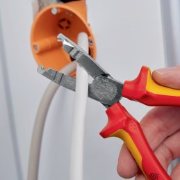 Pince KNIPEX à dénuder longueur 165 mm chromé gaines multicomposant KNIPEX