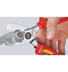 Coupe-câble KNIPEX Lg 200 mm tête chromée VDE gaines multicomposant KNIPEX