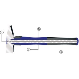 Marteau rivoir PROMAT 1000 g longueur du manche 360 mm Manche 3 composants avec goupille de protection en acier PROMAT