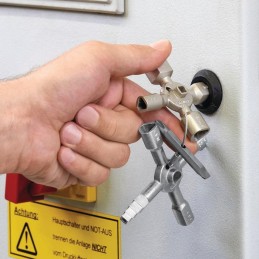 Clé d'armoire de commande TwinKey® 6 fonctions avec aimant liaison KNIPEX