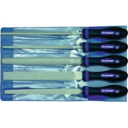 Jeu de 5 limes longueur 250 mm coupe 2 Ergonomique bicomposant PROMAT