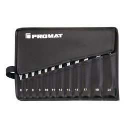 Jeu de clés PROMATmixtes12 pces ouv. de clé 6-22 mm forme A CV-acier en pochettes pliable