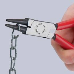 Pince à becs ronds DIN ISO 5745 L. 125 mm tête polie revêtement en plastiqueKNIPEX