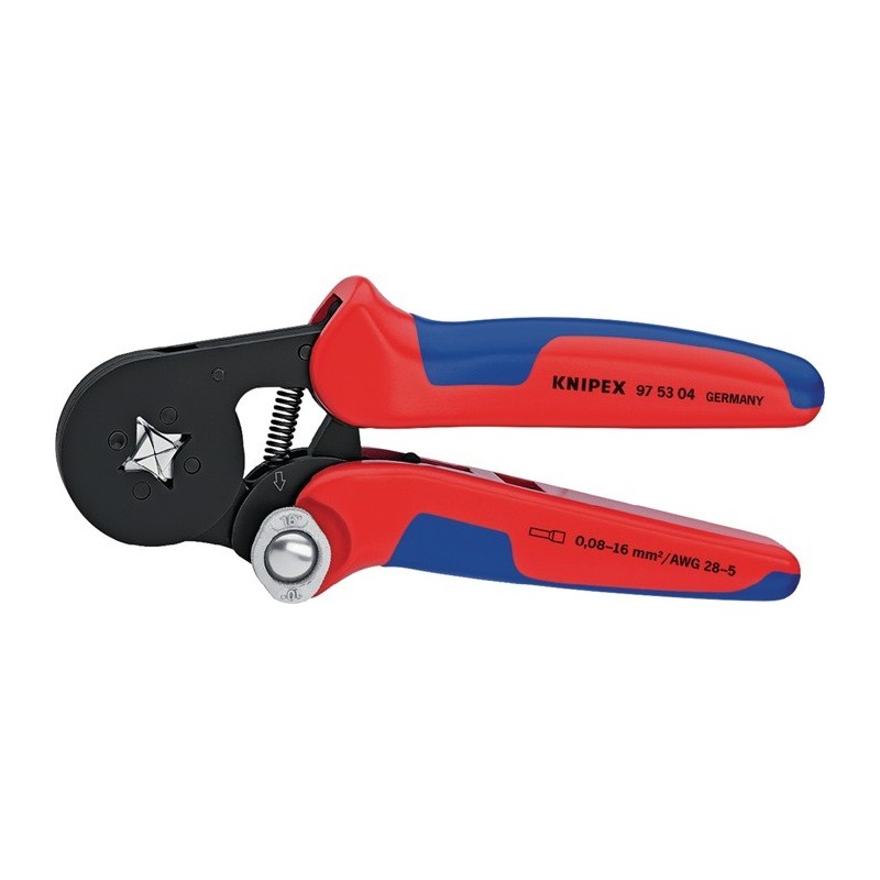 Pince KNIPEX pour embouts de câble longueur totale 180 mm 0,08-10,0 + 16,0 (AWG 28-5) mm² bruni avec gaines multicomposants KNIP