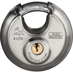 Cadenas cylindrique 21 acier inoxydable fermeture différente BURG-WÄCHTER