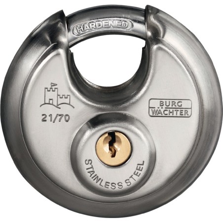 Cadenas cylindrique 21 acier inoxydable fermeture différente BURG-WÄCHTER