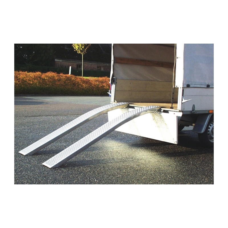 Rampe de chargement 400 kg sans bord L. 1500 mm l. surfaces roulement 180 mm largeur des rails 215 mm Rampe de chargement 400 kg sans bord L. 1500 mm l. surfaces roulement 180 mm largeur des rails 215 mm