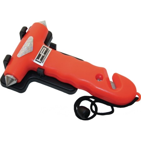 Marteau de secours plastique robuste L150xl95xH27mm poids 0,19 kg orange