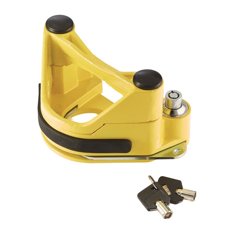 Antivol pour remorque acier, revêtement par poudre L225xl200xH110 mm poids 1,95 kg jaune emballage LS Antivol pour remorque acier, revêtement par poudre L225xl200xH110 mm poids 1,95 kg jaune emballage LS