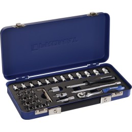 Jeu de clés à douille 36 pièces 1/4 po. ouvertures de clé de 4 à 13 mm nombre de dents 72 6-Pans PROMAT