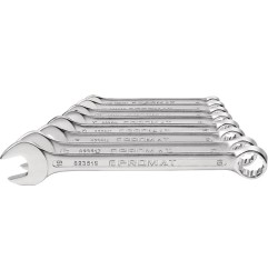 Jeu de clés mixtes 12 pièces ouverture de clé 6 à 22 mm forme A acier au chrome-vanadium PROMAT