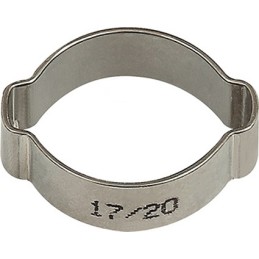 50 Pinces à tuyau 13-15 mm 2 oreilles acier inoxydable 1.4301 (W4) plage de serrage, sachet RIEGLER