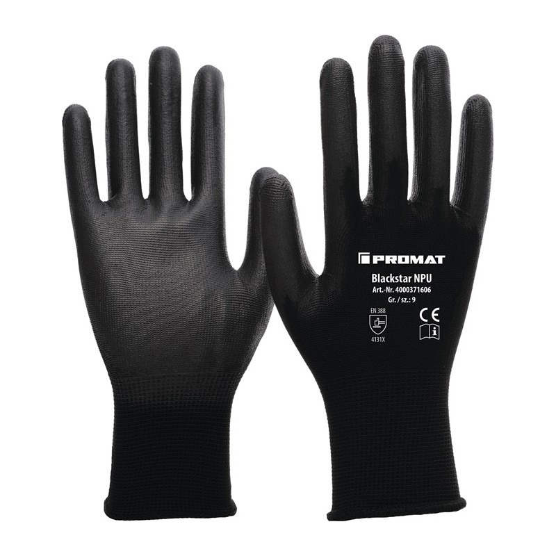 12 paires Gants Blackstar NPU taille 7 (M) noir EN 388 - catégorie EPI II EN 388 PROMAT 12 paires Gants Blackstar NPU taille 7 (M) noir EN 388 - catégorie EPI II EN 388 PROMAT