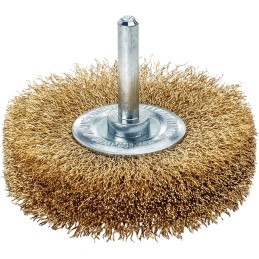 Brosse plate Ø 70 mm tige 6 mm épaiss. de fil 0,2 mm laiton 12 mm 15 000 min-¹ Vitesse de rotation maxi. 15000 min-¹ LESSMANN