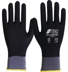 12 paires Gants SKIN FLEX C taille 10 gris/noir EN 388 catégorie EPI II 12 NITRAS
