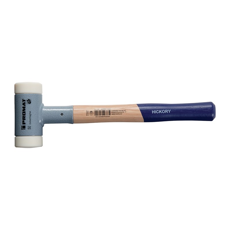Maillet à frappe amortie longueur 380 mm D. de la tête 45 mm Hickory sans rebond Maillet à frappe amortie longueur 380 mm D. de la tête 45 mm Hickory sans rebond