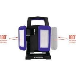 Projecteur à LED 50 W 800-4500 lm Li-Ion 5200 mAh 14,8 V IP54 PROMAT
