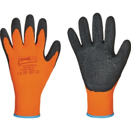 12 paires de Gants de protection contre le froid Eco Winter taille 10 noir/orange EN 388, EN 5