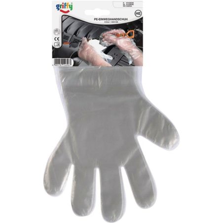 20 Gants jetable T10 transparent polyéthylène catégorie EPI I 20 pièces / SB L
