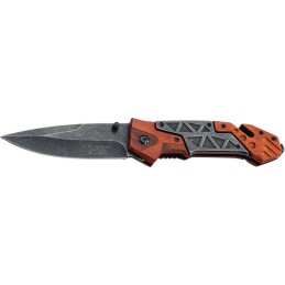 Couteau de sauvetage L. des lames 92 mm L. de poignée 127 mm 219 mm bois pakka HERBERTZ