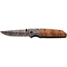 Couteau de poche L. des lames 88 mm L. de poignée 118 mm longueur ouvert 206 mm clip ceinture manche en bois HERBERTZ